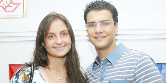 Ana Paula Pádua e José Aurélio Ferreira em restaurante da cidade
